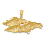 14k Yellow Gold Horse Head Pendant with Three Galloping Horses, Western Equestrian Style