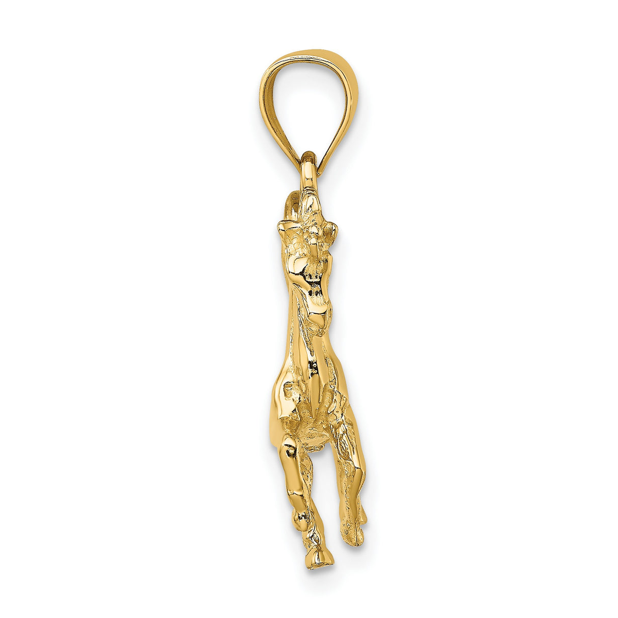 14k Yellow Gold Horse Pendant with Prancing Stallion Design, Equestrian Style Jewelry