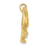 14k Yellow Gold Eagle Pendant with Detailed Wings, Symbol of Strength and Patriotism
