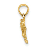 14k Yellow Gold Dragonfly Pendant with Detailed Wings Design for Women
