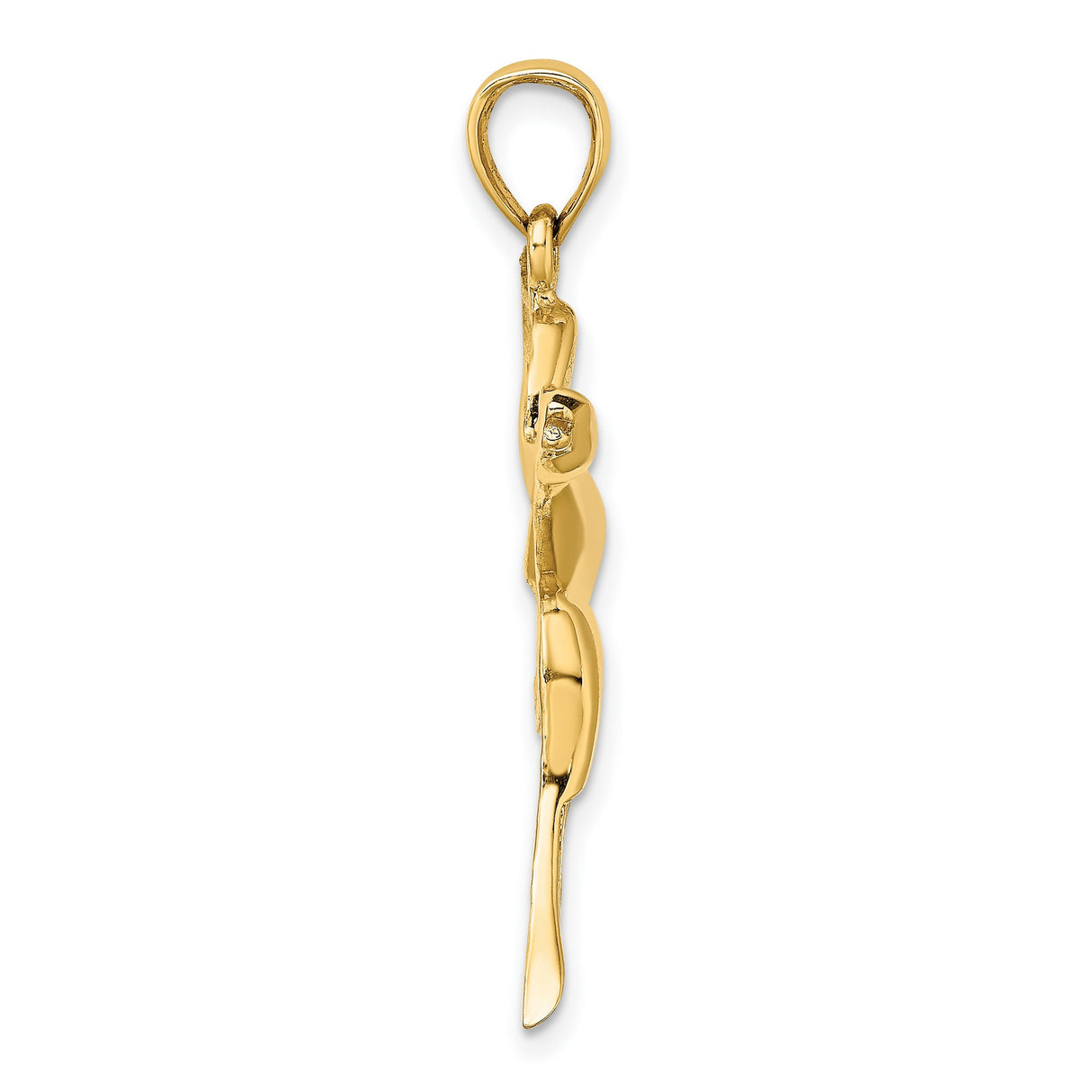 14k Yellow Gold Flying Duck Pendant, Detailed Wildlife Bird Charm, Hunter Style Jewelry