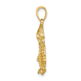 14k Yellow Gold Dragon Pendant, Chinese Mythical Creature Symbol, Unisex Jewelry