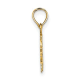 14k Yellow Gold Elephant Pendant with Textured Cutout Design, Symbolic Animal Charm Jewelry