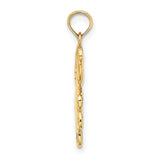 14k Yellow Gold Teddy Bear Pendant, Playful Animal Design Charm for Women