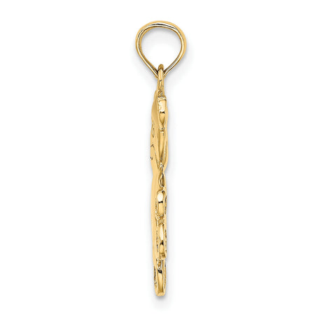 14k Yellow Gold Teddy Bear Pendant, Playful Animal Design Charm for Women