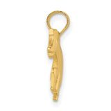 14k Yellow Gold Horse Pendant, Detailed Running Design with Mane and Tail, Equestrian Theme