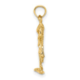 14k Yellow Gold Flamingo Pendant, Tropical Wading Bird Charm, Nature Theme Jewelry for Women