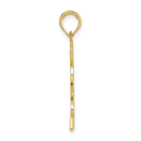 14k Yellow Gold Smiling Sun Face Pendant with Cutout Rays, Celestial Sunshine Charm