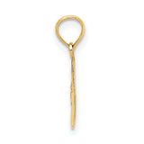 14k Yellow Gold Sun Face Pendant with Textured Sunburst Design, Celestial and Boho Style