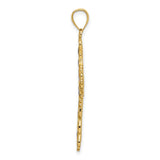 14k Yellow Gold Cross Pendant with Sapphire Accents, Enamel Detail, Vintage Religious Style