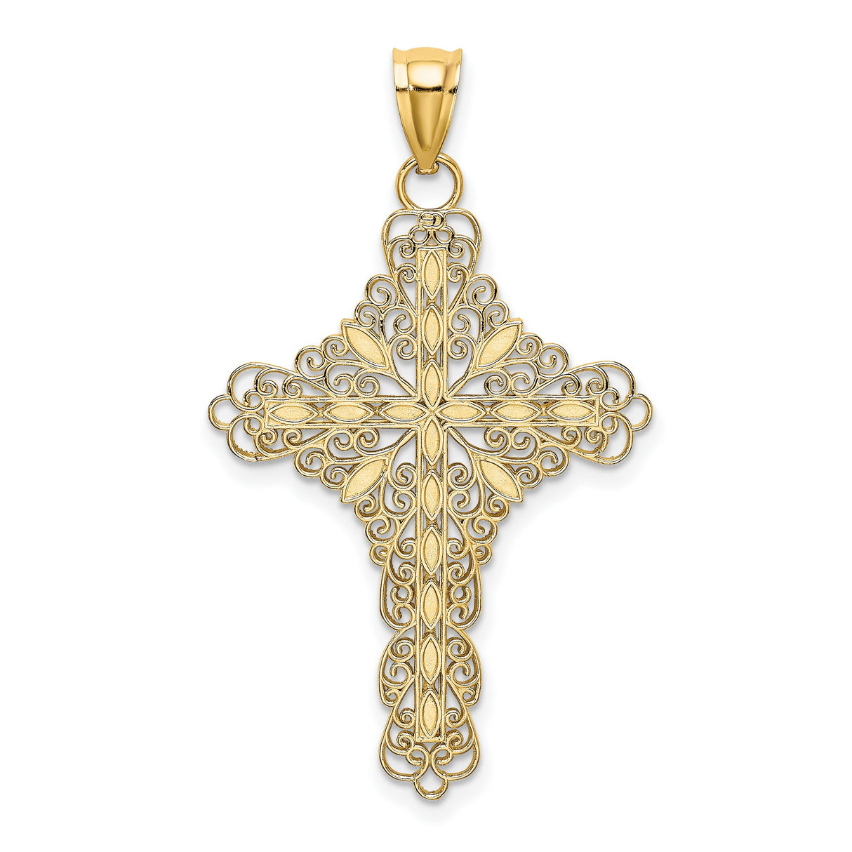 14k Yellow Gold Cross Pendant with Sapphire Accents, Enamel Detail, Vintage Religious Style