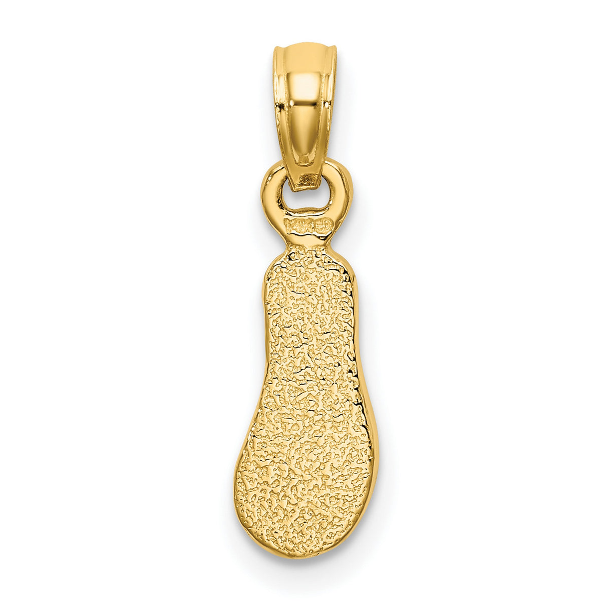 14k Yellow Gold Flip Flop Sandal Pendant with Colorful Enamel, Tropical Beach Charm
