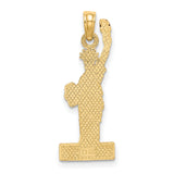 14k Yellow Gold Statue of Liberty Pendant with Red Enamel Torch, Patriotic NYC Charm