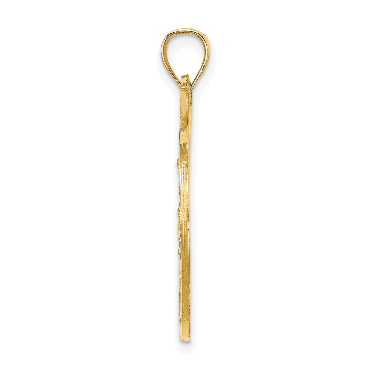 14k Yellow Gold New York Pendant with Big Apple Outline, Skyline and Statue of Liberty Design