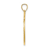 14k Yellow Gold New York Pendant with Big Apple Outline, Skyline and Statue of Liberty Design