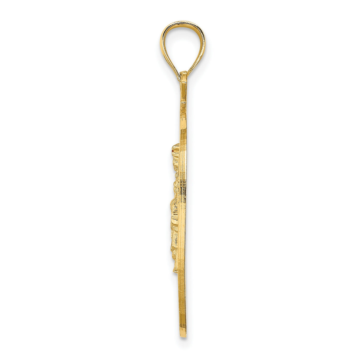 14k Yellow Gold NYC Skyline Pendant with Statue of Liberty, Apple-Shaped Charm