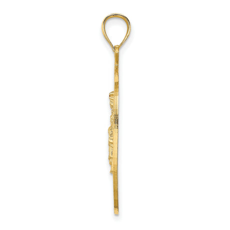 14k Yellow Gold NYC Skyline Pendant with Statue of Liberty, Apple-Shaped Charm