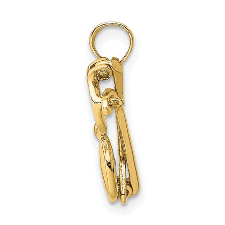 14k Yellow Gold Sunglasses Pendant with Yellow Enamel Lenses, Fun Summer Beach Charm