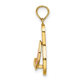 14k Yellow Gold Flip-Flop Pendant with Blue Enamel, Pink Straps and Seashell Accent