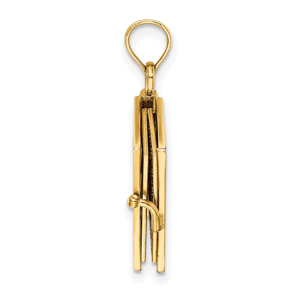 14k Yellow Gold Book Pendant with Blue Enamel, Cross Cutout, Movable Scripture Design