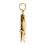 14k Yellow Gold Book Pendant with Blue Enamel, Cross Cutout, Movable Scripture Design