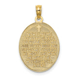 Enameled Reversible CHILDS PRAYER with Boy Charm Pendant in Real 14k Yellow Gold