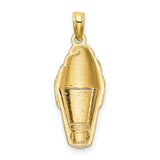 14k Yellow Gold Ice Cream Pendant with Pink Enamel Cone, Whimsical Summer Charm
