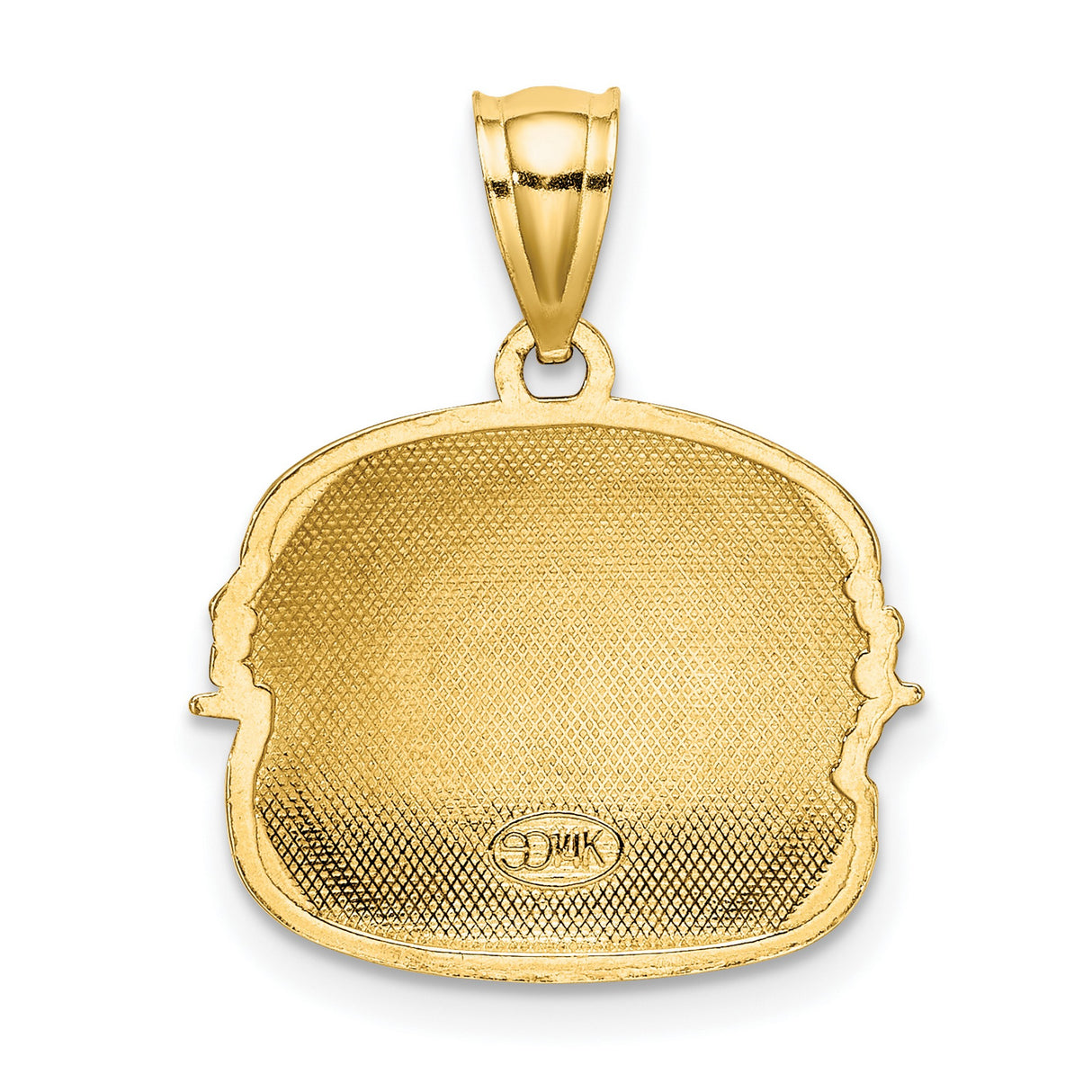 14k Yellow Gold Hamburger Pendant with Colorful Enamel Detail, Fun Foodie Charm