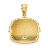 14k Yellow Gold Hamburger Pendant with Colorful Enamel Detail, Fun Foodie Charm