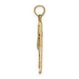 14k Yellow Gold Pizza Slice Pendant with Colorful Enamel and Food Charm Design