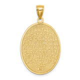 Enamel Lighthouse Oval With John 8:12 On Back Charm Pendant in Real 14k Yellow Gold