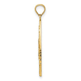 14k Yellow Gold Pendant with Enamel Dragonfly, Floral Design and Green Leaf Accents