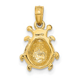 14k Yellow Gold Ladybug Pendant with Red and Black Enamel, Whimsical Insect Charm Jewelry