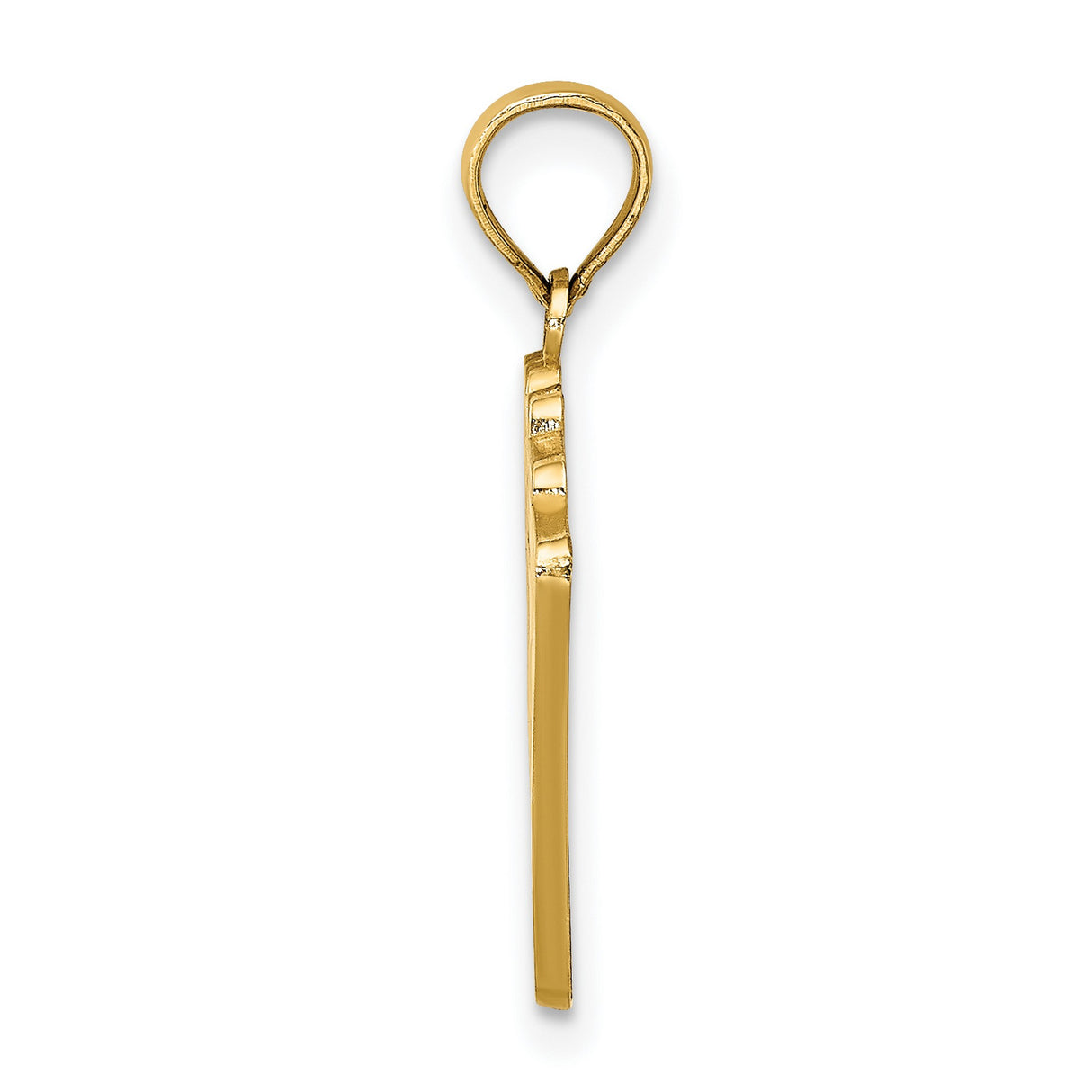 14k Yellow Gold Poker Pendant with Royal Flush Spade Card Design, Casino Theme