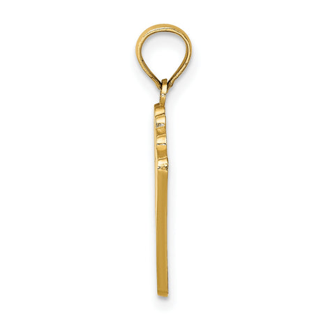 14k Yellow Gold Poker Pendant with Royal Flush Spade Card Design, Casino Theme