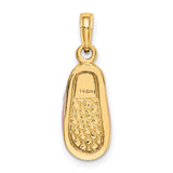 14k Yellow Gold Baby Shoe Pendant with Pink Enamel, Sentimental Keepsake Charm for Women