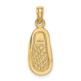 14k Yellow Gold Baby Shoe Pendant with Strap Detail, Symbol of Love and New Life