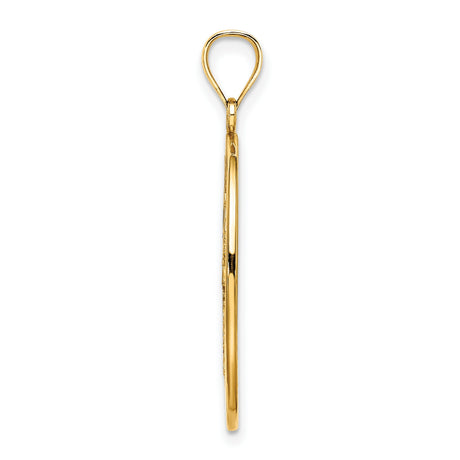 14k Yellow Gold Pendant with Enamel Angelfish, Coral and Seaweed, Nautical Ocean Theme