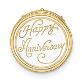 14k Yellow Gold Wedding Cake Pendant with Pink Enamel, Draped Motif and Floral Design