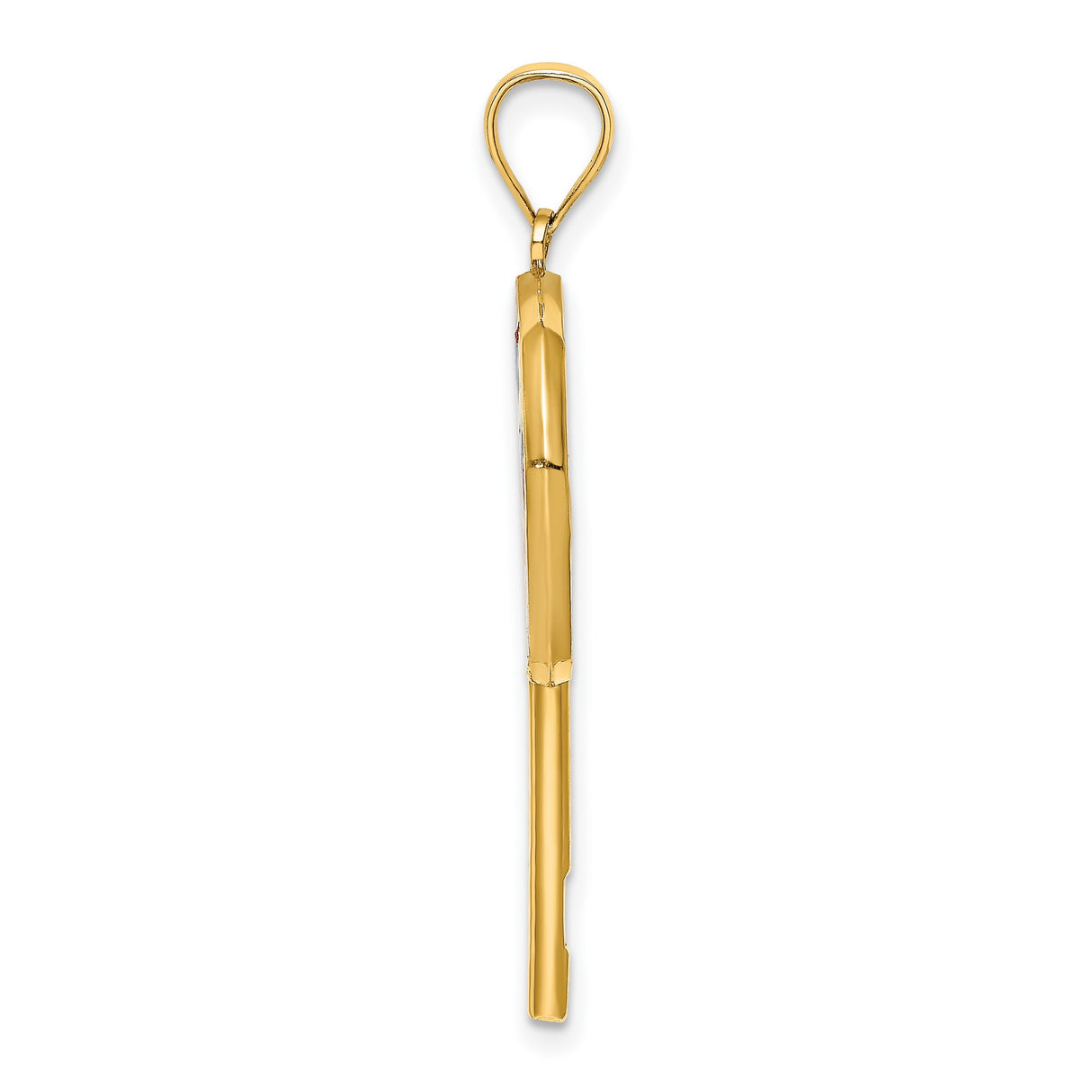 14k Yellow Gold Lollipop Candy Pendant with Colorful Enamel Swirl Design, Whimsical Charm
