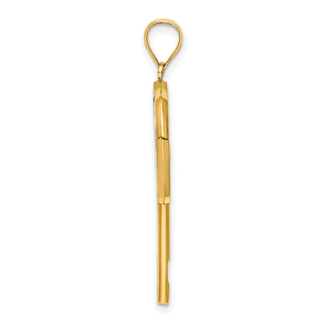 14k Yellow Gold Lollipop Candy Pendant with Colorful Enamel Swirl Design, Whimsical Charm