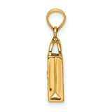 14k Yellow Gold Halloween Pendant with Enamel Jack-o-Lantern Trick or Treat Bag Design