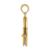 14k Yellow Gold Locket Pendant, Book Shaped with Love Story Design for Women