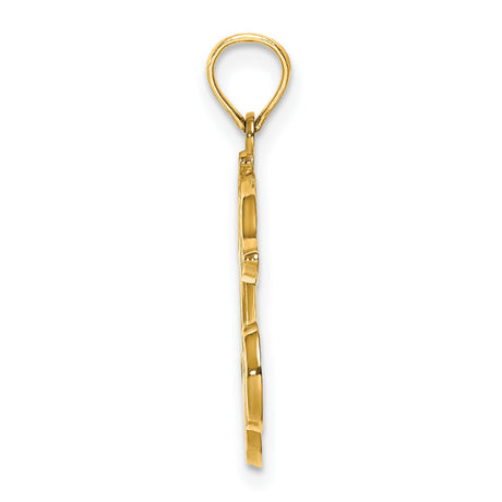 14k Yellow Gold Cherry Pendant with Red Enamel Cherries and Green Leaf, Nature-Inspired Charm
