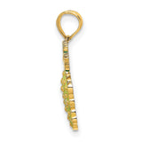 14k Yellow Gold Grape Cluster Pendant with Green Enamel Leaves, Nature-Inspired Vine Charm