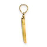 14k Yellow Gold Banana Pendant with Yellow Enamel, Whimsical Tropical Fruit Charm