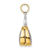 14k Yellow and Rhodium Gold Handbag Pendant with Navy Blue and White Enamel Accents