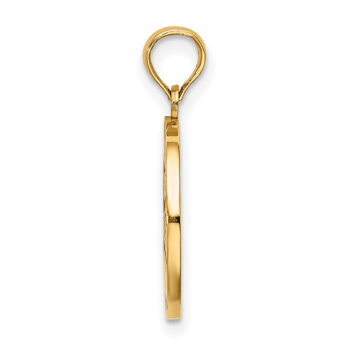 14k Yellow Gold Holiday Pendant with Happy Holidays Message and Holly Leaf Accents