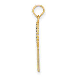 14k Yellow Gold Birthday Boy Pendant with Blue Ribbon and Star Accents