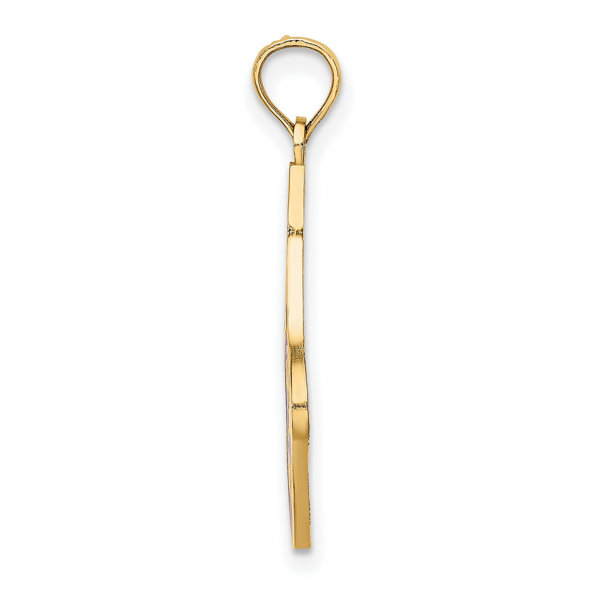 14k Yellow Gold Christmas Stocking Pendant with Red and White Enamel, Holiday Charm